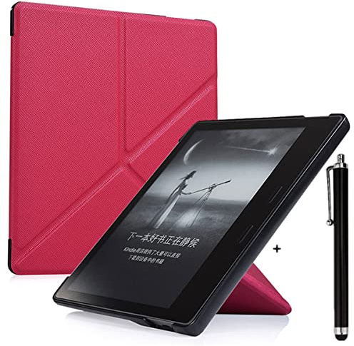 CCOO Cross Stripe Hülle für Kindle Oasis (10. Generation, 2019 Modell und 9. Generation, 2017 Modell) - Schlanke Origami Fold Stand Schutzhülle mit Auto Wake/Sleep