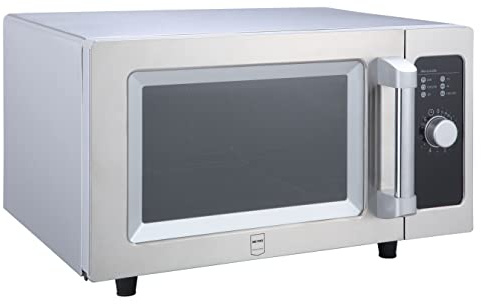 METRO Professional Four à Micro-ondes GMW1125-K, Acier Inoxydable, 51.1 x 43 x 31.1 cm, 1000 W, 25 L, Commande mécanique, Minuterie à Bouton Rotatif, Argenté