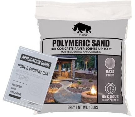 Rhino Power Bond Plus - Polymeric Sand for Pavers and Stone Joints up to a Maximum of 2 inches. (10 Pound, Slate Gray)