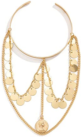 Prosy Paillettenarmband Oberarmarmband Körperkettenarmband für Frauen und Mädchen (Gold)