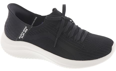 Skechers Damen Ultra Flex 3.0 Brilliant Path Hausschuh, Black Knit/White Trim, 39.5 EU