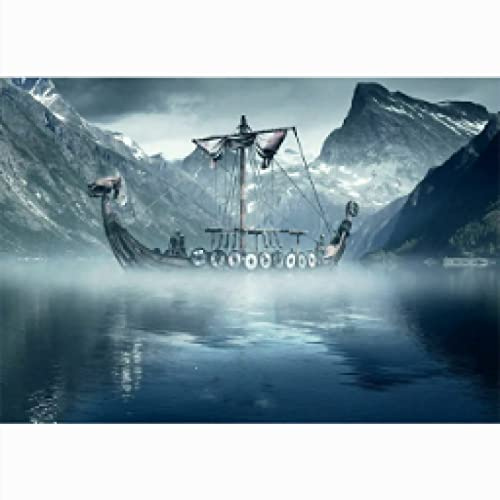 Cold North Sea Wikinger Langschiff Leinwand Kunst Poster Zitat Wohnzimmer Leinwand Wand Künstler Home Dekorative Wandkunst 80x120cm (32x47in) Rahmenlos