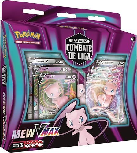 Pokémon: Baraja Combate De Liga De Mew VMAX (1 baraja de 60 Cartas Completa, 6 2 Cartas holográficas)