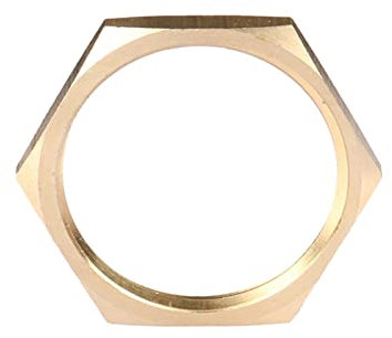 KIRANDY 1/8 Zoll - 1 Zoll M5 - M20 Innengewinde Messing geflanschte Sechskant-Kontermuttern passend for Rohrverschraubungsverbinder (Farbe : Hex Nut, Größe : M14x1)