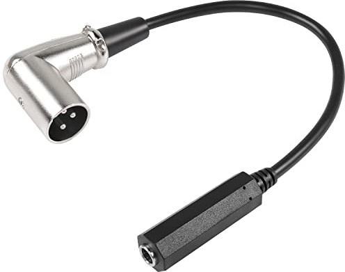 QIANRENON 90° Angle XLR to 6.35mm Balanced Cable 3 Pin XLR Right Angle Male to TRS 1/4 6.35mm Stereo Jack Headphone Cable, for Mixer Microphone Amplifier, 30cm/11.8in
