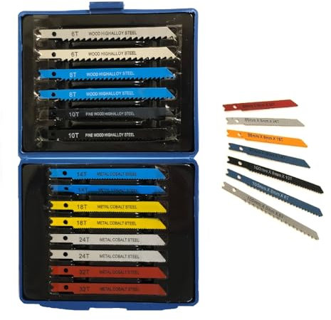 Set di 14 lame per seghetto alternativo a U, in metallo, plastica, legno, PVC, plastica, alluminio, foglio 6T, 8T, 10T, 14T, 18T, 24T, 32T (U - FIT)