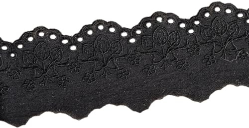 5 yards vintage spetsband 7,5 cm bred, blommönster spetskant