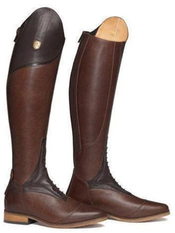 ORANDESIGNE Stivali da Equitazione da Uomo Scarpe da Equitazione Stivali Lunghi Stile Western Stivali Alti al Ginocchio Unisex Stivali da Cavaliere di Grandi Dimensioni all'aperto A Marrone 46 EU