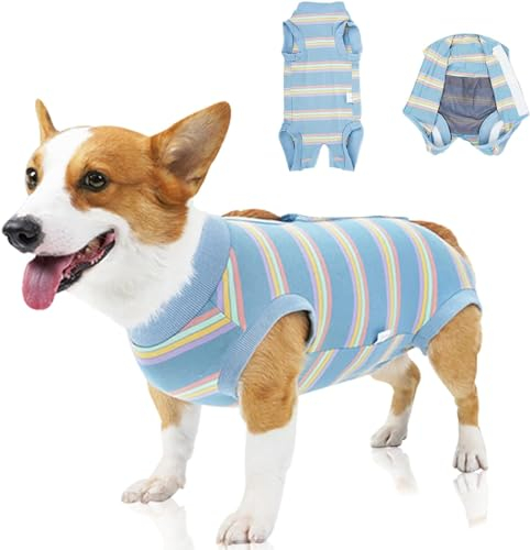 Traje de perro Hunde-Erholungsanzug, Haustier nach der Operation, Anti-Lecken-Hundekleidung, Wundenschutz, Kegel, E-Halsband, alternativer Hundepyjama für weibliche und männliche Hunde