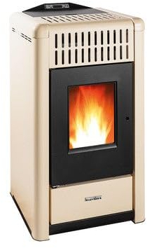 Suinga Estufa de pellets. Eficiencia y diseño superior con una superficie calefactable, Color Blanco (Starclima Tierra 10KW)