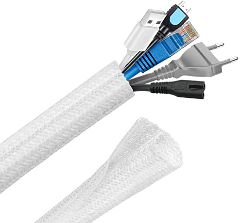 Hocerlu Canale flessibile da 13 mm a 10 m, cavo a chiusura automatica, ritagliabile, perfetta gestione dei cavi per TV, computer, home cinema, cavo automobilistico, resistente ai morsi per cani e