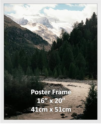 Giftgarden Bilderrahmen 40x50 cm, Einzel Weiß Fotorahmen | für 50x40 cm Fotos und Bilder | Großer Posterrahmen – ausschließlich für horizontale oder vertikale Wandmontage