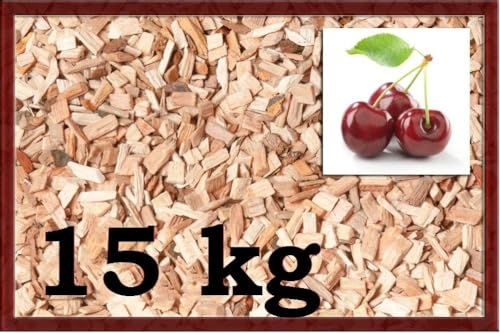 Generisch Räucherspäne Räuchermehl Räucherchips Holzspäne Kirsche für tolles Raucharoma beim Grillen - 100% natürliches Smoker-Holz | Ergiebige und sparsame Wood Chips 15 kg