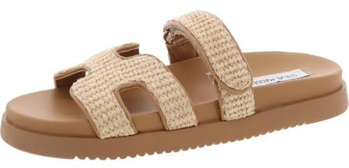 Steve Madden Damen Mayven Schiebe-Sandalen, Naturbast, 40 EU
