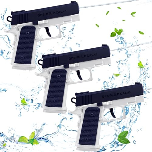 3 Pezzi Pistola ad Acqua per Bambini, Pistola ad Acqua, Pistola ad Acqua Giocattolo, Pistole ad Acqua in Plastica, Pistola ad Acqua Piccola per Piscina Giardino Spiaggia, Ragazzi e Ragazze
