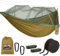 Ultraleichte Moskitonetz Hängematte, 300x200cm 2 Personen Camping Hängematte 300kg Schnell Trocknende, Atmungsaktive Outdoor Hängematte Nylon-Ripstop Fallschirm für Camping Trekking Garten, Grün