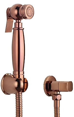 Toiletten-Sprühpistolen-Set, Bidet-Aufsatz für Toilette, Handbrause, Stoffwindel, Toiletten-Sprühset für kaltes Wasser mit Schlauch, Messing, Roségold, Toiletten-Bidet-Sprühkopf, Küchenspülenarmature