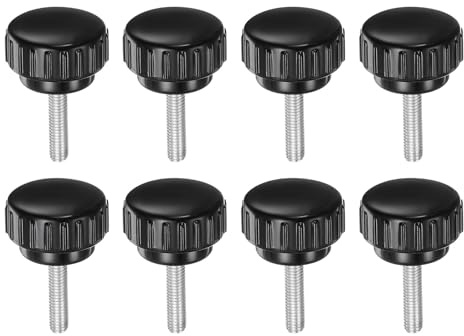 QUARKZMAN 8 Stück Rändelschraube mit Gewinde M5 x 20mm Rundkopfschraube Rundgriffschraube Rundgriffbolzen Klemmknöpfe 25mm Handknöpfe Daumenschrauben Spannschraube für Industrie Maschine