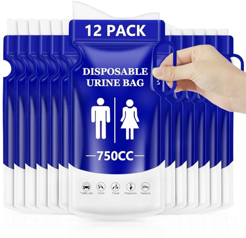 flintronic Tragbares Urinal für Unterwegs, Einweg-Urinbeutel mit Gel mit Griff, Notfall Toiletten für Männer Frauen Patienten Schwangere Kinder Camping Wandern Auto Reisen