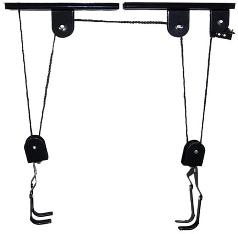 GCYEIDMA Kayak Hoist Set Bike Bicycle Lift Ceiling Mounted Hoist Storage Garage Hanger Pulley Rack