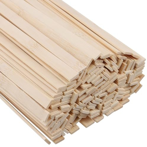 SOUJAP 300 st 40 cm naturliga hantverkspinnar i bambu, extra långa hantverkspinnar, mångsidiga träpinnar för hantverksprojekt