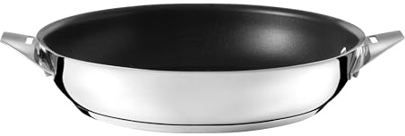 Cuisinox - Eclipse - Poêle 24 cm avec revêtement céramique - Fond encapsulé - Compatible tous feux dont induction - Acier Inoxydable 18/1 - Finition miroir - Noir