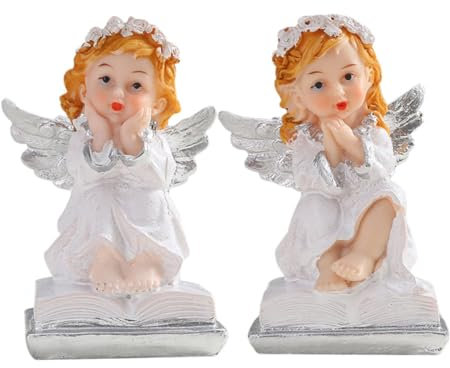 Happyyami 2stücke Teiliges Set Skulpturen Resin Dekorative Figuren Für Wohnkultur Handgemachte Kunstwerke Für Tisch Regal Und Schreibtisch Als Verschönerung Ihres