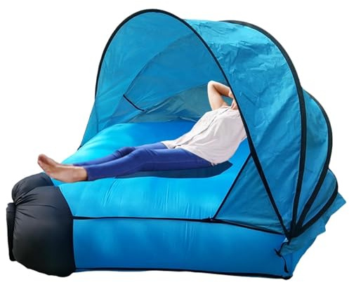 Fruusv Recliner Sofa, Inflatable Couch, Portable Tent Windproof Lounger, Lightweight Uv-Resistant Air Pump-, Inflatable Chair for Camping, Picnic, Beach, Fishing, Outdoor Parties, 1x