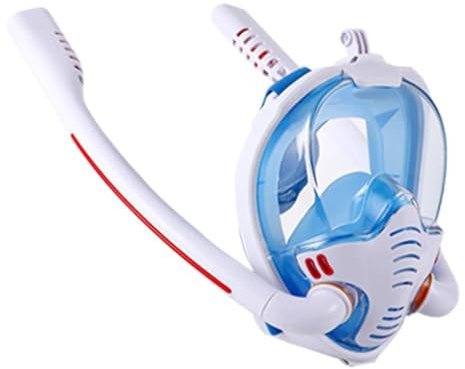 RLVYTA Schnorchelmaske Schnorchelmaske Doppelrohr-Tauchmaske Erwachsene Kinder Schwimmmaske Taucherbrille Selbstenthalten Vollgesichtsmaske(D,L/XL)