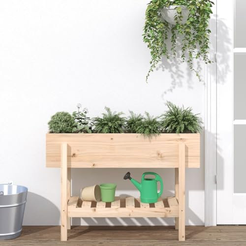 Xichuzi Arriate Elevado de jardín Madera Maciza de Pino 101x30x69 cm, Macetas para Flores Y Plantas, Jardinera, Macetero Exterior, Macetero, Huerto Domestico 825240