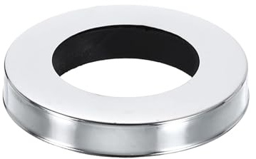 sourcing map Faucet Base Ring, 2.13x1.26(OD x ID) Stainless Steel Electroplating Washer Fasteners Tap Hole Cover for Bathroom Kitchen Faucets, Silver