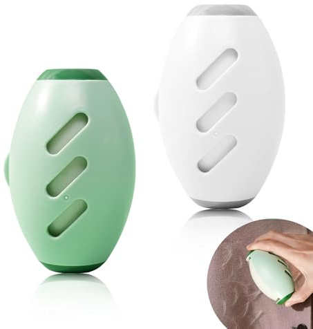 Reusable Lint Roller, 2Pcs Washable Sticky Roller, Pet Hair Remover, Silica Lint Roller Reusable for Clothes Lint Removal Sofas and Bedding(Green, White)