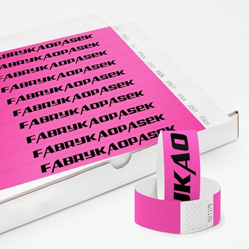 Einlassbänder aus Tyvek Individuell Schwarzer Bedruckte 25 x 255 mm mit Personalisierten Text/Logo - 100 Stück Party Eintrittsbänder - Selbstklebend und Wasserdicht Festival Armbänder