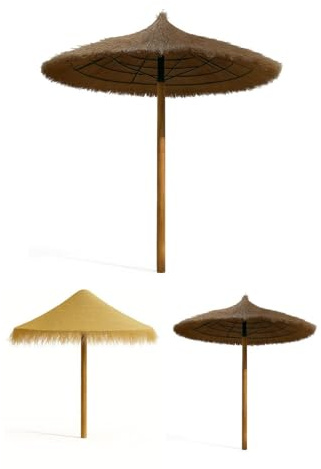 Jardin202 - Sombrilla Natural de Brezo o Esparto | Comunidades, Chiringuitos, Jardín y Piscina | Resistente y Artesanal | Parasol Tropical | Grande (Brezo)