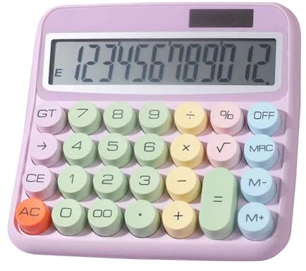 Großer Taschenrechner, Tischrechner mit großen Tasten und 12-stelligem Display, Summmaschine mit 15 Grad geneigtem Display, für Studenten, Buchhaltung, Zuhause, Arbeit, Büro