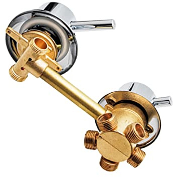 Robinet mitigeur de douche en laiton avec deux poignées, sortie d'eau à 2/3/4/5 voies, cartouche en céramique, distance centrale de 10 cm et 12,5 cm, filetage de vis pour salle de bain cabine