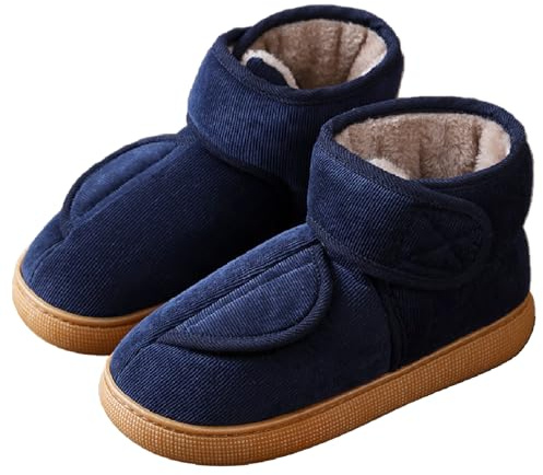 Chaussons Chaudes Hommes Femmes Hiver Diabétique Réglable Respirant Antidérapante Chaudes Peluche Pantoufles pour Pieds Enflés