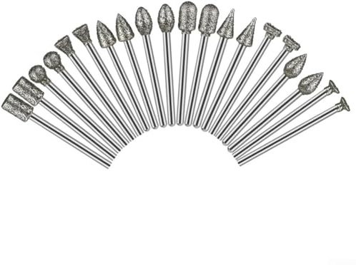 Juego de 20 brocas de molienda, accesorios de herramienta giratoria para tallado y grabado de piedra, 46 puntos montados en esmeril para molienda de precisión en vidrio