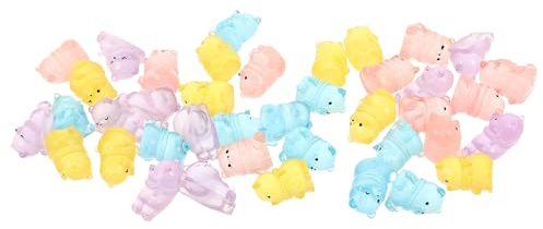 Parliky Miniatures Phosphorescentes en Résine – 40 Pcs Ours Lumineux Mignons pour Décoration Maison de Poupée, Bureau et Voiture – Figurines Décoratives D’Animaux pour Jardin Miniature