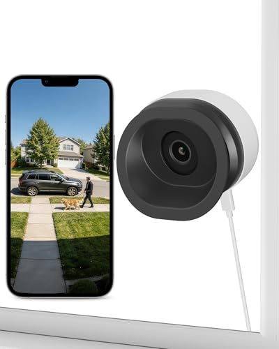 Anlapus A60 Pro Telecamera da Finestra WiFi 2K Sorveglianza senza Foratura | Visione Notturna a Colori con Luce Ambientale, Rilevamento IA di Persone/Veicoli/Animali