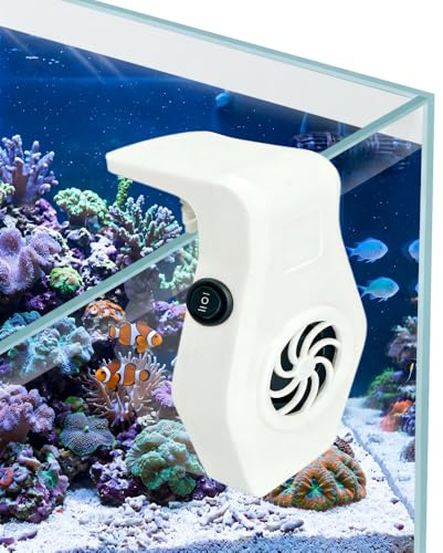 Mini Aquarium Chiller Fan,USB Wall Mounted Fish Tank Cooling Fan with 2 Speed Modes Low Noise for Shrimp, Coral, Tropical & Saltwater Freshwater (Up to 10mm Thickness,within 30 * 30cm Tank)