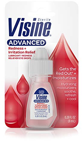 Visine Redness Relief Irritation Eye Drops Advanced Lubricant, 0.28 fl oz