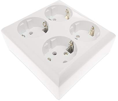 REV Ritter 0510172555 PlanoLuxe Lot de 4 prises en saillie Blanc