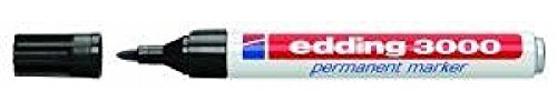 Permanentmarker edding 3000, schwarz, 1,5-3 mm, nachfüllbar, 2er-Pack