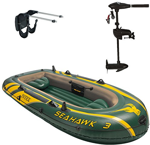 Intex Motorboot Schlauchboot mit Aussenbordmotor + Heckspiegel Set für 3 Personen Komplettset