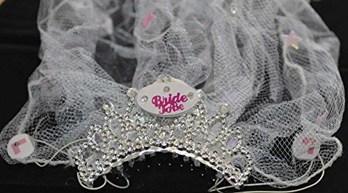 Gifts 4 All Occasions Limited SHATCHI-769 Diadem und Schleier mit Sternen und Strasssteinen, mehrfarbig