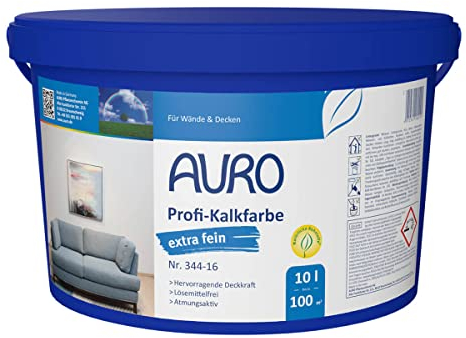 AURO Profi-Kalkfarbe extra fein -weiß - Nr. 344-16 - 10 Liter