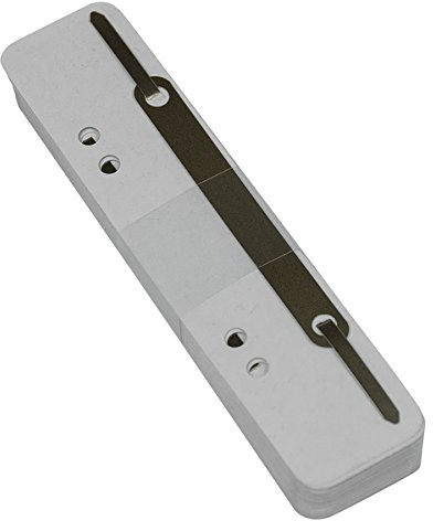 Heftstreifen kurz, Recycling-Karton, weiß, Metalldeckleiste, 200 Stück