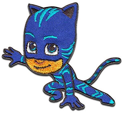 Comercial Mercera PJ Masks Catboy Aufnäher zum Aufbügeln 7,5 x 7 cm Bügelbild für Kinder mit Pyjamahelden Superhelden Fan, Bügelpatch Patches Bügelflicken Geschenk