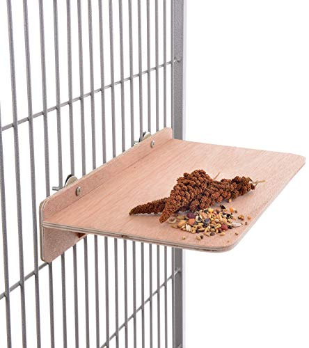 HappyBird | Tolles XXL Sitzbrett für Vögel | der Neue Futterplatz 41 x 24 cm als perfektes Zubehör im Käfig | Ideal für den Wellensittch, Nymphensittich, Graupapagei und andere Papageien